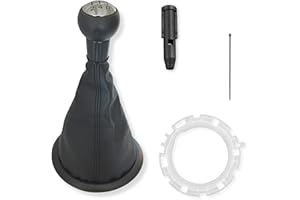 1neiSmartech Kit Pomello Cambio 5 Marce Manuali con Cuffia Leva Cambio, Ghiera, Cornice Esterna Nera Compatibile con Citroen C3 2003-2009, con Adattatore, OEM 2403CV, 1606400280, 7589T8, 7589V0