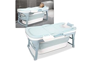 Jopassy XXL Badewanne Faltbare Erwachsene 149x60x50cm,Klappbare mobile Badewanne mit Abdeckung Klappbadewanne Erwachsener foldable bathtub mit Korb für Badezimmer, Balkon und Dusche