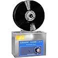 MaquiGra Ultrasonic Vinyl Record Cleaner Disc/Disk Washer Machine, 6Pcs One Time, 0~20 min Timing，Liftable，Deep Cleaning, with Drying Rack Kit