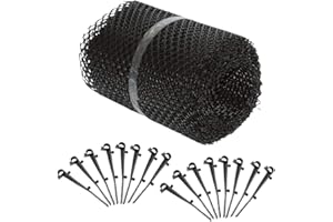DEUBA MONZANA® 2x Grillage de protection gouttière 12m 32 clips fixation se découpe résistant intempéries protège-gouttière grille anti-feuilles noir