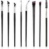 VEGCOO 8 Eyeliner Brushes, Professional Eye Makeup Brushes, Eye Shadow Brushes, Fine and Flat Angle Eye Liner Brush, Eyebrow