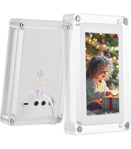 Cadre photo numérique, cadre vidéo en acrylique, parfait pour la décoration de la maison et les cadeaux sincères, mémoire de 4 Go, batterie au lithium