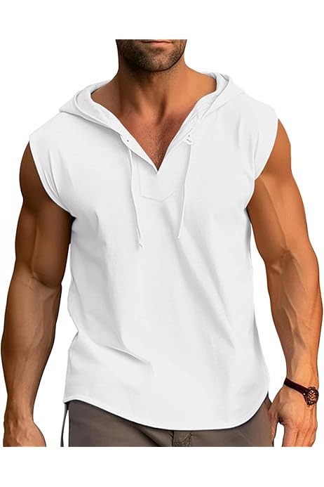 Felpa Senza Maniche Con Cappuccio E Zip - Uomo, Fitness, Palestra, Sportiva - Foto 4