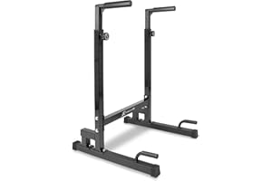 ProsourceFit Dip Stand Station, Adjustable Dip Bar for Home Gym Fitness Equipment, Ultimate Heavy Duty Body Bar Press with Safety Connector for Tricep Dips, Pull-Ups, Push-Ups, L-Sits, Black