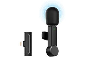 Jeefu Lavalier Mikrofon Kabellos für iPhone, Bluetooth Mikrofon Ansteckmikrofon Rauschunterdrückung Stummschaltung, Handy Mikrofon für Live-Streaming Videoaufzeichnung YouTube Vlog