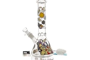 BONGBONGBONG Szklana fajka bonga świecące bonga wodne do palenia bonga miska 14,5 mm wysokość 26 cm 400 g recykling tornado filtr szklane bongo wodne fajki wodne, platforma olejowa, bongo, wzór węża, bonga do