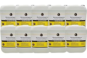 Leintrade Dry Wall (100L) Permanent Horizontal Barrier for Indoor and Outdoor Use Silicification Cellar Sealing Borehole Injection 10 x 10 L Contents