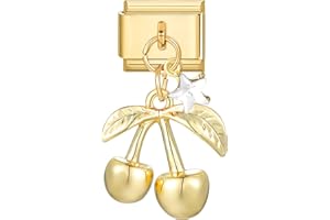 Loozykit Italian bracelet charms gold mit Anhänger italian Charms 9mm verstellbares Edelstahl italian charm armband Persönlichkeits armband Zubehör Geschenke für Mädchen