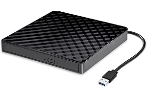TFUFR IFUFR External USB 3.0 Slim Portable CD/DVD Drive for Laptop, Desktop, Mac, IOS, Windows 10/8/7/XP/Linux/Vista