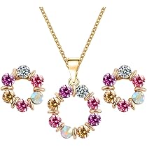 Ensemble Collier Bracelet Et Boucles D'oreilles En Perles De Pierres P – Retro Stage-France