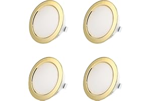 Sweet Led Foco empotrable para muebles, plano, IP44, dorado, 230 V, 3,5 W, luz blanca fría, empotrable, G4, foco empotrable, para espejo, armario para ambientes húmedos, 4 unidades