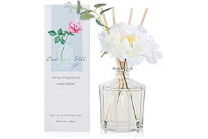 L'odeur Vill 250ml Difusor de con Flores/Gardenia/Ambientadores de Hogar, con 10 Palos difusores de Ambientador Varillas/difusor de Aromas/para Decoración de Baños y Estanterías.