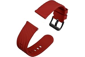 Anbeer Cinturini per Orologi in Silicone 18mm 20mm 22mm, Cinturini di Ricambio a Sgancio Rapido per Uomo Donna, Extra Lungo