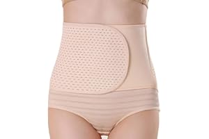 BAMBOOPACK Cinturón de vientre postparto para el vientre con banda abdominal posterior al embarazo posnatal después del nacimiento, transpirable, elástico postparto soporte ajustable (Beige)