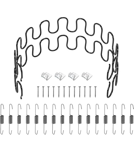 Sourcing Map Lot 2 Ressorts Canapé 60 Cm Ronde + Clips & Clous – Réparation Siège Affaissé Meubles