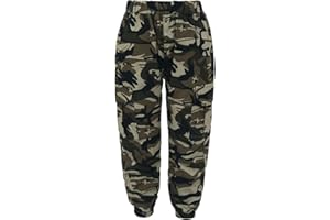 CHICTRY Enfant Garcon Pantalon Cargo Resserré aux Chevilles Pantalon Camouflage Poches Casual Pantalon de Sport Jogging Taille Elastique Militaire Survêtement 3-12 Ans