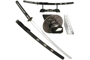 57 SPECIAL REPLICAS Sabre Décoratif Katana 103 cm - Katana Décoratif Japonais Réplique, Acier, Sabre Katana avec support bois pour la Décoration ou Le Cadeau, Décoration Intérieure avec sabre japonais SW-319