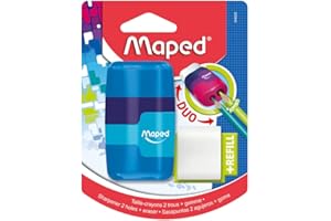 Maped Connect Colour Duo gomme et taille-crayon (couleurs assorties), 49220