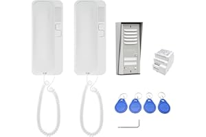 Cyfral 5905669169400 R2 Türsprechanlage Gegensprechanlage Cosmo R 2 mit 2-Draht-Anschluss, RFID Leser integriert, Set für zwei Familie