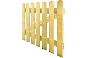 Decor Space Staccionata in legno di pino naturale per recinzioni giardino e terrazzo (Cancelletto 95 x h 80 cm)