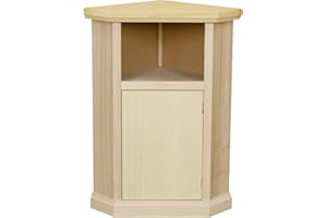 Vicentini arreda MOBILE PORTA TELEFONO COMODINO IN LEGNO AD ANGOLO GREZZO NON VERNICIATO