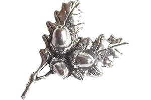 EMBLEMS-GIFTS OAK LEAVES "Birds, Animals & Nature" Hand Made in UK Pewter Lapel Pin Badge