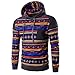 Produktbild Herren Hoodies, Hansee Herren Bohemia Retro Kapuzenpullover Geometric Printed Langarm Hoodie Mantel (Dunkelgrau)