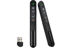 ALLGOODRC Telecomando Presenter Wireless 100M 2.4GHz con Pointeur, Penna PowerPoint, Controllo Volume e Iperlink, Clicker per Presentazioni Senza Fili, Puntatore Presenter Compatibile con PC Mac