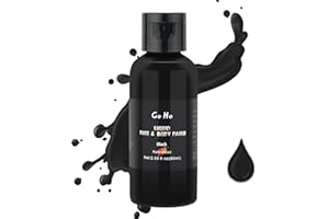 Go Ho Makeup Liquid Black Face Body Paint(2.1 oz),Black Makeup Water Based Face Paint and Body Paint for Special FX, Cosplay, and Halloween Make up