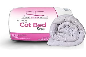 Home Sweet Home UK Anti Allergy 9 Tog Toddler Cot Bed Duvet - 100% Microfiber Cotbed Duvet(120x150cm), Machine Washable Soft Touch Toddler Duvet Cot Bed Bedding