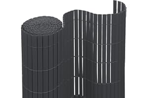 Lospitch Recinzione in PVC per la Privacy, 160 x 900 cm, Resistente alle intemperie, per Giardino, Balcone, terrazza, Frangivista Decorativa, Canniccio Paravista, Tappetino Protezione, Grigio