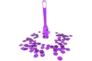AcpopbM Kit de Bingo Magnétique - 1 Bâton Magnétique + 100 Jetons Loto - Jeu Éducatif pour Enfants et Accessoire Pratique de Stockage (La Couleur Violette)
