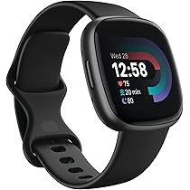 Fitbit versa4 (中古)※オマケ多数 Fitbit Versa 4 Fitness Watch (Black/Graphite Aluminium) with 6