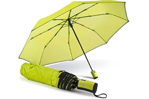 Parasol Składany Damski Wiatroodporny - Parasolka Kobieca z Automatycznym Systemem Otwierania i Zamykania - Parasol Kieszonkowy Dziewczyna Lekki Fluo - Średnica 98 cm - Perletti (Fluo Zielony)