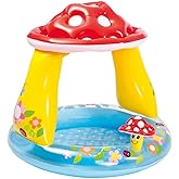Intex 57114NP - Aufblasbarer Baby-Pool Pilz, Vinyl, Mehrfarbig, 102x89 cm