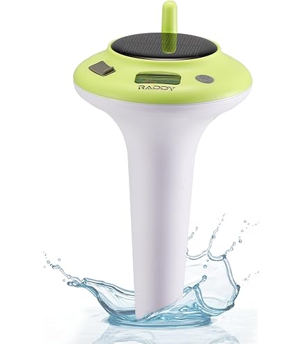 Thermomètre De Piscine 3 En 1 Solaire - Doseur Chlore + Lumière RGB - Infactory
