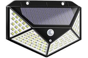 Teramo led Faretto Solare da Esterno con Sensore Movimento 100 LED IP65 Nero