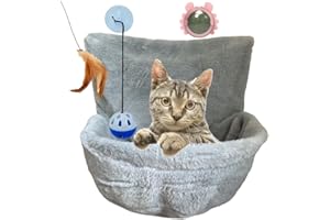 KSALUX - Hamac Chat pour Radiateur | Support Réglable et Sécurité Maximale | Design Élégant et Moderne | Facile à Nettoyer | Convient aux Chats jusqu'à 10 kg, 3 Jouets offerts