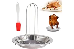 Comforty Foldable Chicken Stand – Stainless Steel Non-Stick Vertical Chicken Roaster for Oven or Grill, Perfect for Roasting Chicken and BBQ Accessories