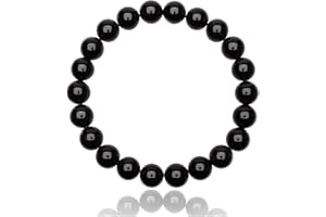 UNIQUE GEMS Unique Chakra Buddha schwarzer Onyx Perlen Armband 8mm Energiearmband Heilsteine dehnbar Unisex 16cm bis 20cm Juweliers Qualität