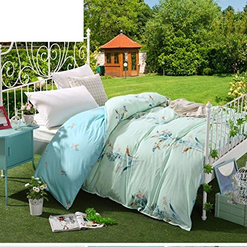 Modern Minimalist style Striped flowers/Floral 100% Cotton Quilt Cover-C 180x210cm(71x83inch)