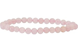 Garaulion Bracelet Quartz Rose | Pierres Naturelles Lithothérapie 6mm | Amour & Apaisement | Pochette Rangement Offerte | Guide à télécharger Offert (Quartz)