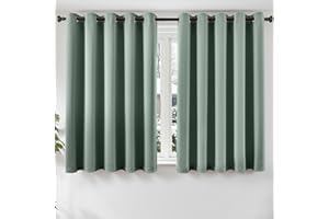 TOPICK Sage Green 54 Inch Drop Eyelet Blackout Curtains & Drapes, Thermal Insulated Room Darkening Curtains for Bedroom, Living Room, Soft Nuresry Curtain 2 Panels, W66 x L54 Inch