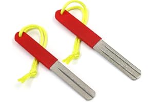 FATIYA 2Pcs Fishing Hook Sharpener, Diamond Fish Hook Sharpeners, Double Side Fine Fish Hook File 180/400 Grits, Portable Grinding Tool for Saltwater Freshwater Ice Fishing Sports