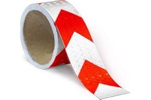 Luvadeyo Bande Réfléchissante Autocollante Ruban Avertisseur Réfléchissant Ruban Adhésif Réfléchissant Avertissement Rubalise Rouge et Blanc Ruban de Signalisation