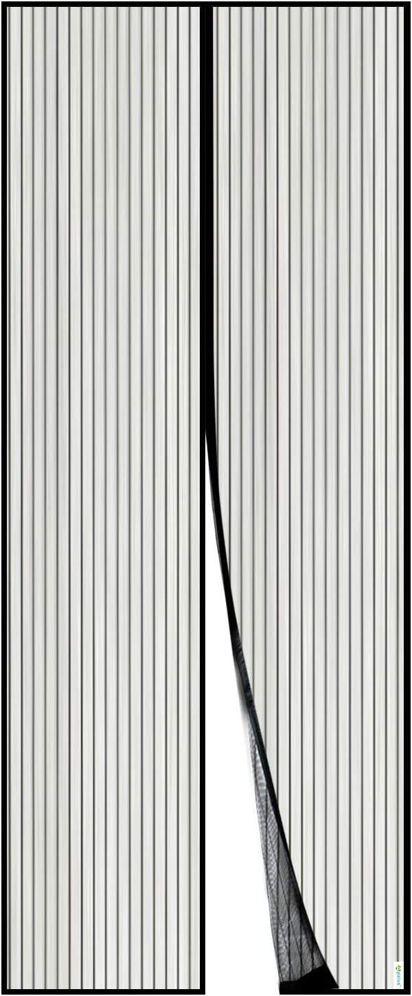 Puerta de Malla Magnética Apalus, Cortina Hecha de Malla, Cierre Magnético de Arriba a Abajo Automáticamente, Mantiene el Aire Fresco (90x210 CM, Negro)