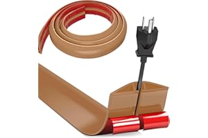 HENGRONGSHEN Flexibler Klein Kabelkanal Kabelbrücke Boden, Fussboden Kabelkanal, 2m x3cm Schlauchbrücke Boden Kabelabdeckung,Kabelkanal Boden Flach Kabelschutz für Büros,Wohnungen,Lagerhallen,Hotels,usw(Hellbraun)