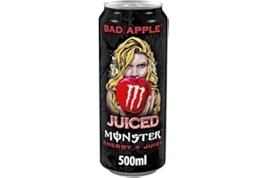 DAVE'S AMERICAN FOOD Monster Energy Drink Bad Apple, gusto mela, Lattina energetica da collezione 500 ml