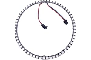 TOPXCDZ WS2812B 8/16/24/35/45/60/241 Leds Pixel Ring Adressierbare Led-Module WS2812 IC RGB Voll Farbe Runde Led Kreis DC5V (60Leds, Black)