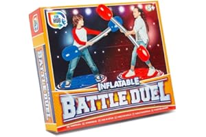 RMS INTERNATIONAL Inflatable Gladiator Battle Duel Set 2 Batons, 2 Podiums, INC Repair Kit Childrens Kids Fun Indoor Outdoor Excercise Garden Beach Park Toys Ages 5+ Gift